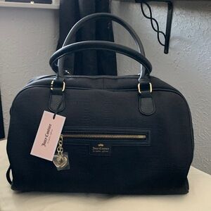 NEW! Juicy Couture Black Travel Bag with Gold Details
